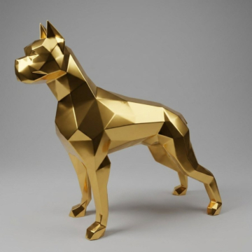 Gloss Designer Interior Geometric Dog Sculpture
