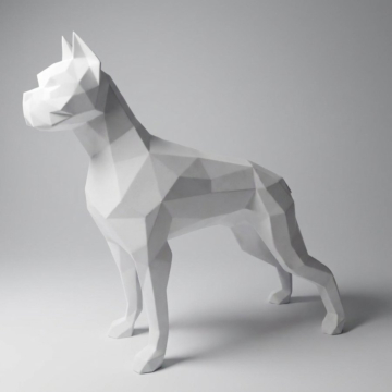 Satin Luxury Decorative Geometric Dog Figure