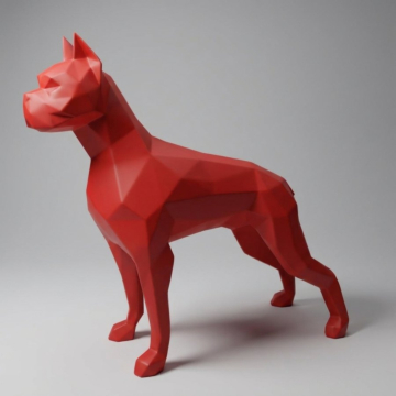 Satin Luxury Decorative Geometric Dog Figure