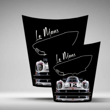 Porsche 911 Hood Statement Automotive Wall Art - Design 02, Gloss Finish