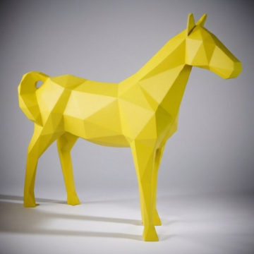 Satin Modern Interior Geometric Horse Sculpture