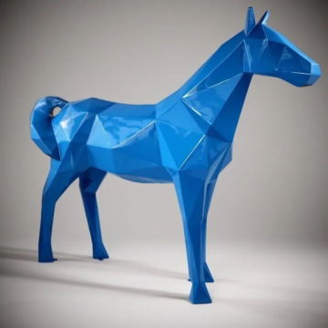 Gloss Decorative Geometric Horse Sculpture