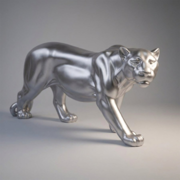 Panther 3D Figure - Silver / Satin / H-72 cm x L-160 cm