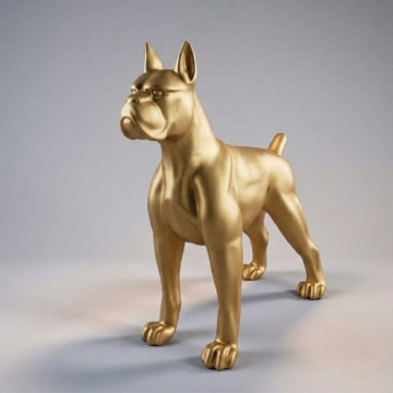 Satin Modern Interior Large Bulldog Sculpture